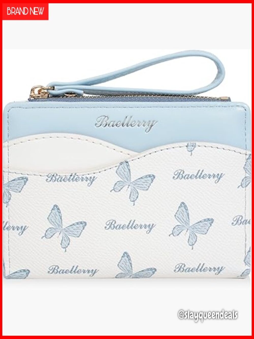 RFID Blocking PU Leather Bifold Wallet with Wristlet and Zipper Coin Pocket